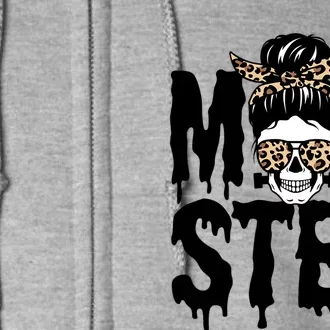 Momster Mom Monster Skull Bun Leopard Halloween Momster Gift Full Zip Hoodie