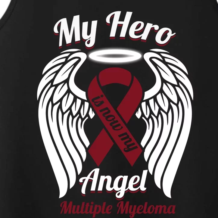 Multiple Myeloma My Hero Is Now My Angel Wings Gift Great Gift Performance Tank