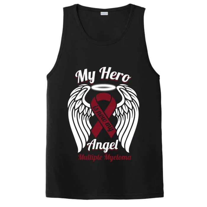 Multiple Myeloma My Hero Is Now My Angel Wings Gift Great Gift Performance Tank