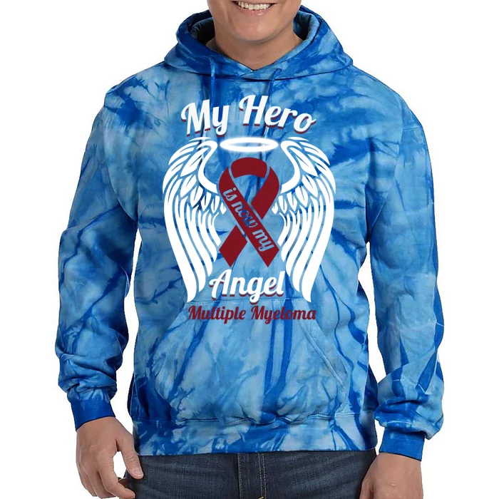 Multiple Myeloma My Hero Is Now My Angel Wings Gift Great Gift Tie Dye Hoodie