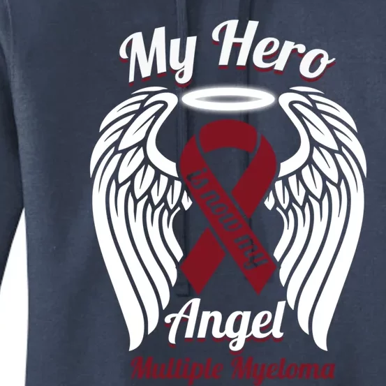 Multiple Myeloma My Hero Is Now My Angel Wings Gift Great Gift Women's Pullover Hoodie