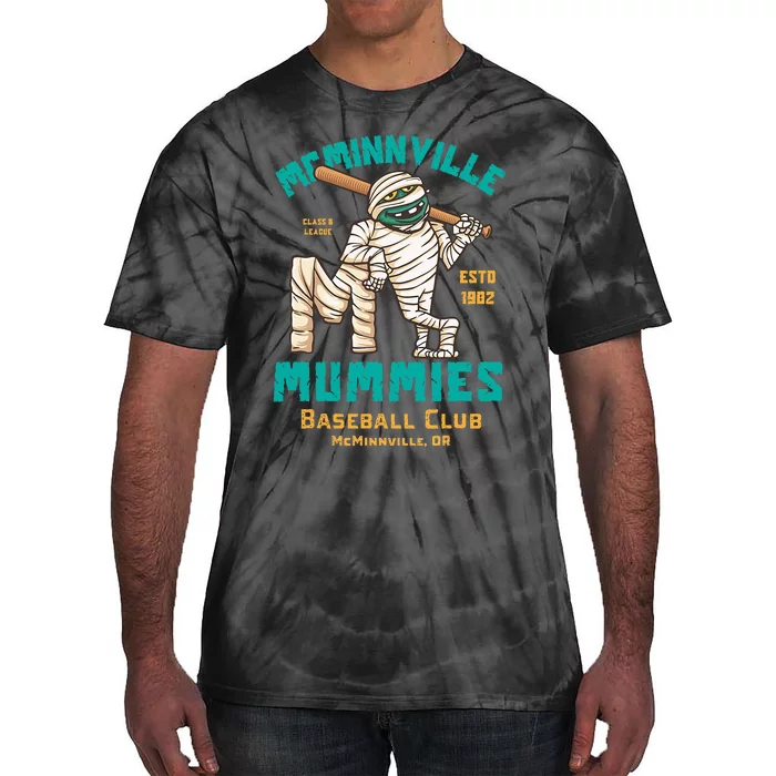 Mcminnville Mummies Minor League Retro Baseball Tie-Dye T-Shirt