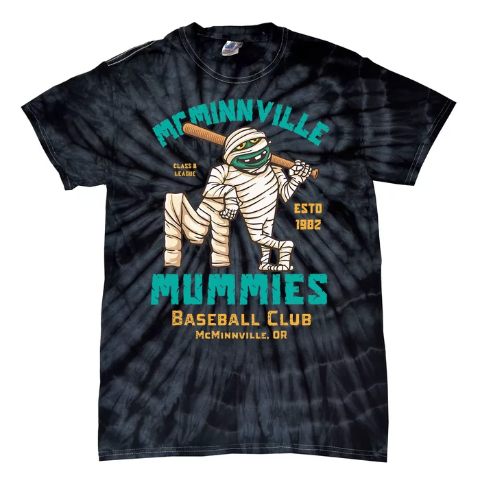 Mcminnville Mummies Minor League Retro Baseball Tie-Dye T-Shirt