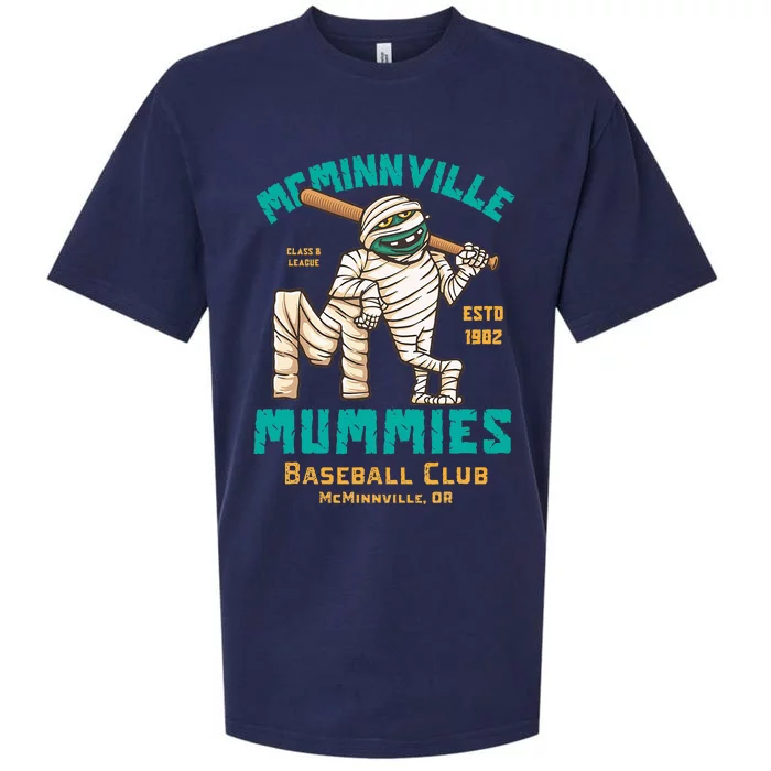 Mcminnville Mummies Minor League Retro Baseball Sueded Cloud Jersey T-Shirt