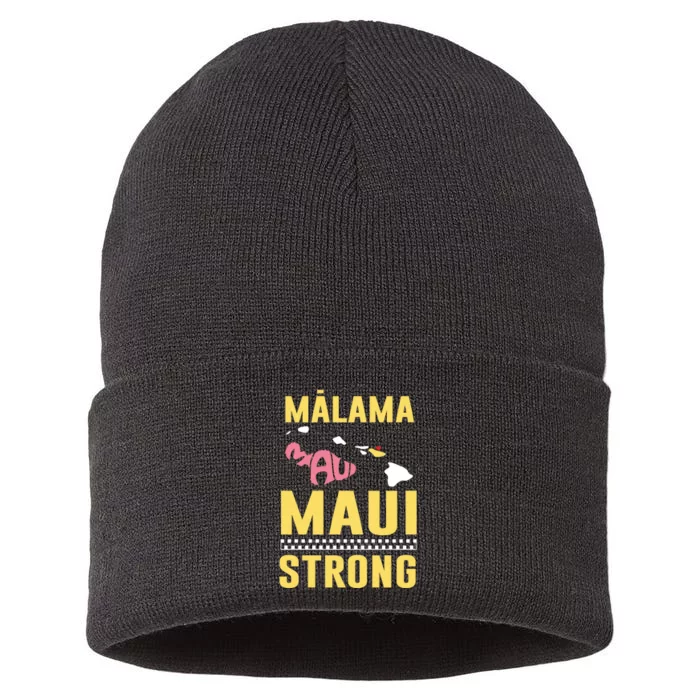 Malama Maui Malama Strong Hawaii Design Sustainable Knit Beanie