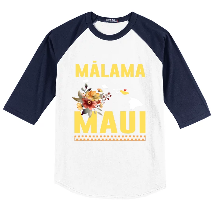 Malama Maui Malama Strong Hawaii Baseball Sleeve Shirt