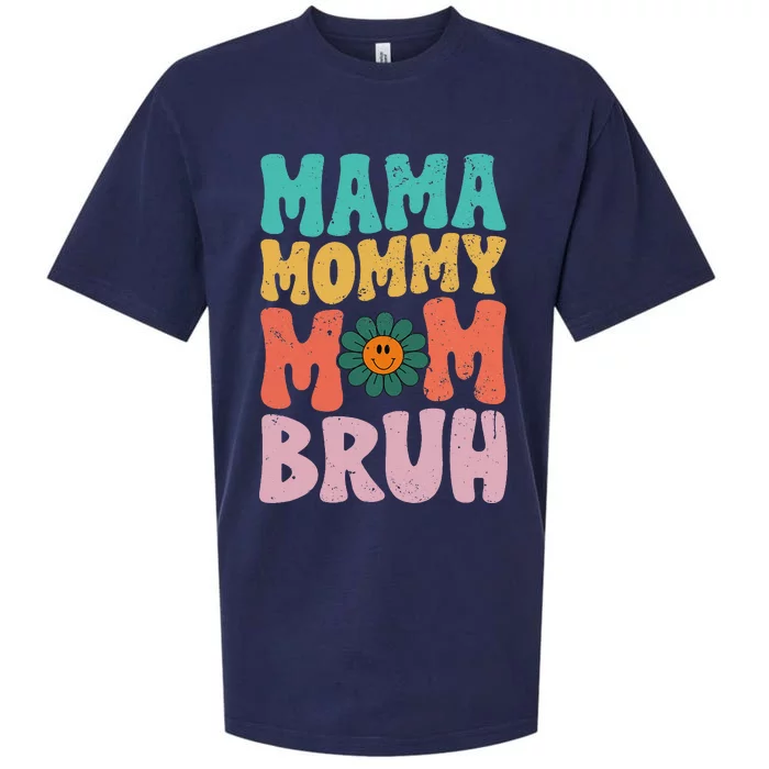 Mama Mommy Mom Bruh Funny Vintage Groovy Mothers Day For Mom Sueded Cloud Jersey T-Shirt