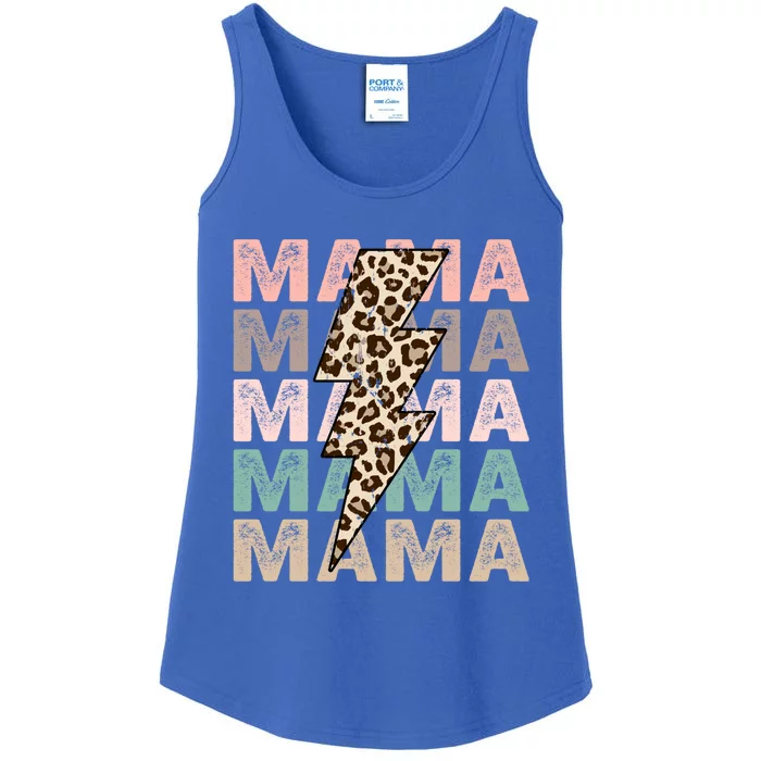 Mama Mama Mama With Leopard Lightning Bolt Meaningful Gift Ladies Essential Tank