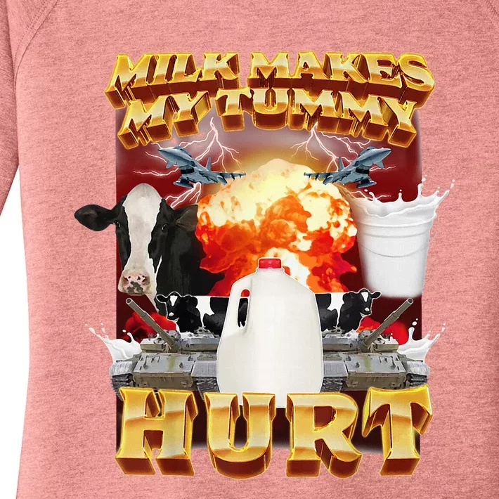 Milk Makes My Tummy Hurt Funny Women's Perfect Tri Tunic Long Sleeve Shirt