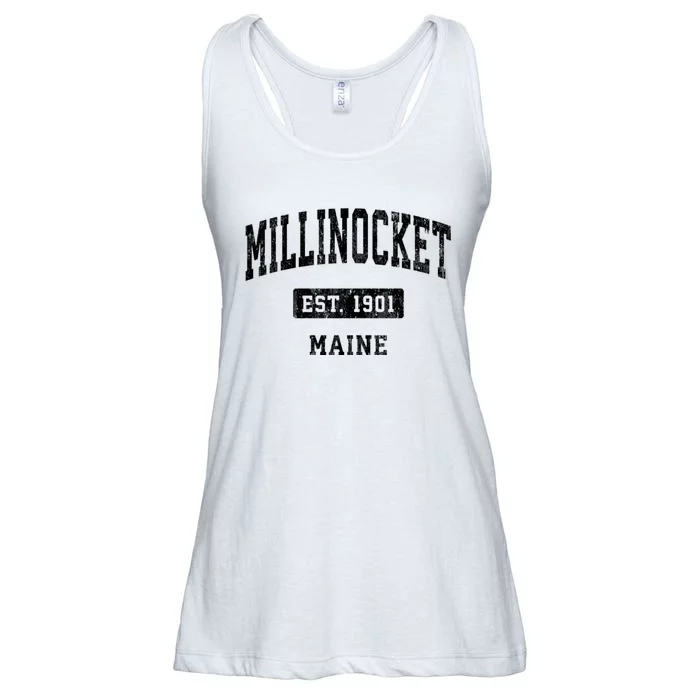 Millinocket Maine Me Vintage Sports Established Design Ladies Essential Flowy Tank