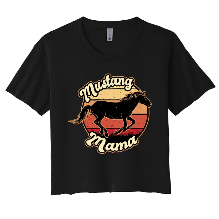 Mustang Mama Women's Crop Top Tee