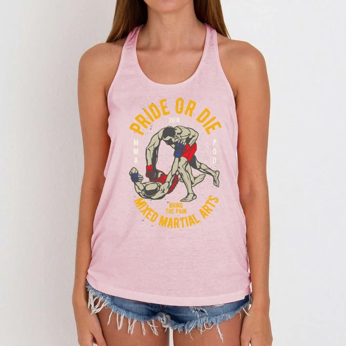 Mma Mixed Martial Art Gift Women's Knotted Racerback Tank