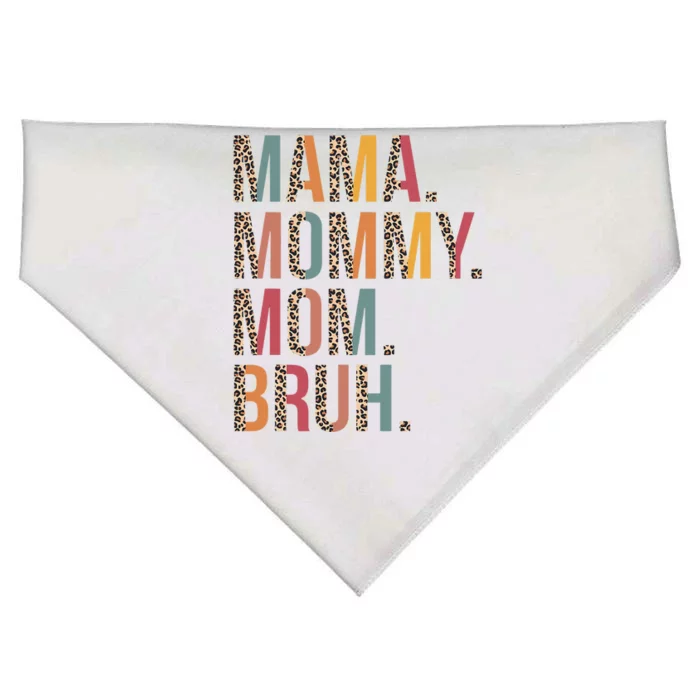 Mama Mommy Mom Bruh Mommy And Me Leopard Mother's Day Gifts USA-Made Doggie Bandana