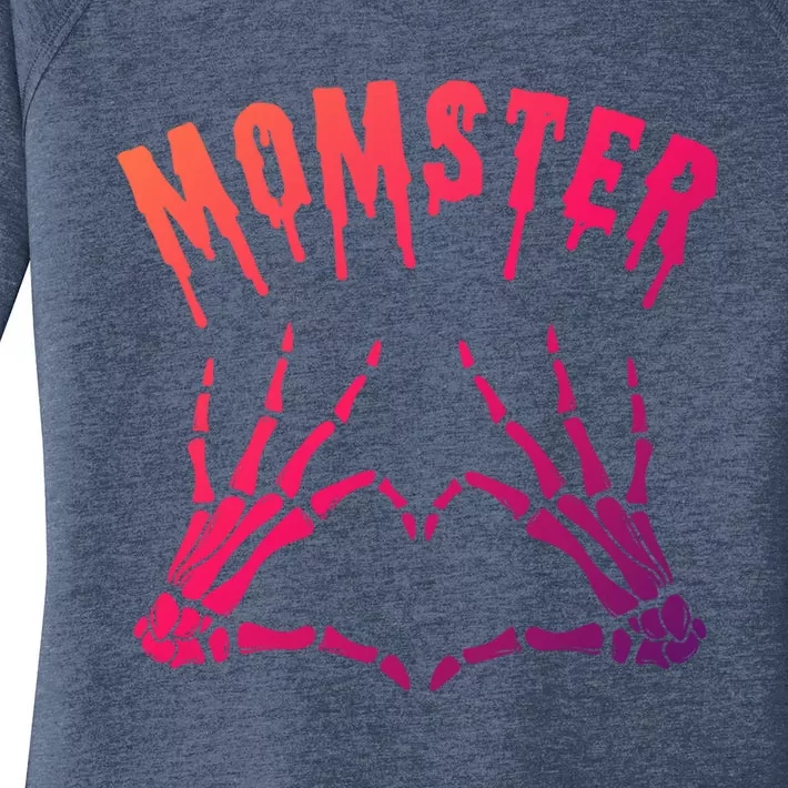 Momster Mommy Mother Monster Halloween Matching Costume Gift Funny Gift Women's Perfect Tri Tunic Long Sleeve Shirt