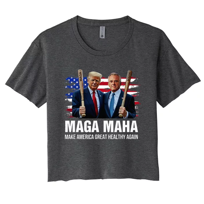 Maha Maga Make America Healthy Great Again Trump Kennedy Women's Crop Top Tee