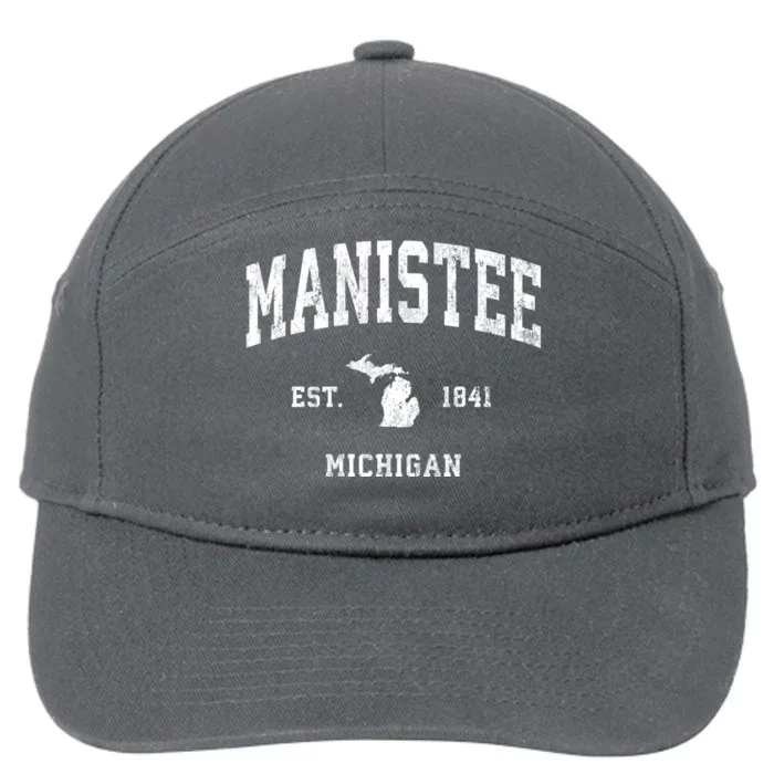 Manistee Michigan Mi Vintage Athletic Sports 7-Panel Snapback Hat