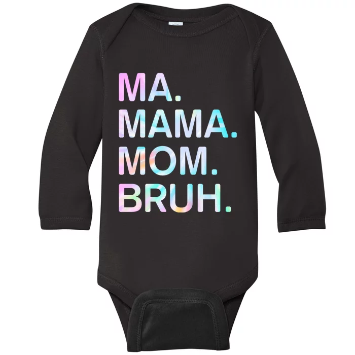 Ma Mama Mom Bruh Vintage Retro Baby Long Sleeve Bodysuit