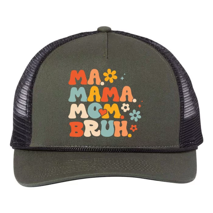 Ma Mama Mom Bruh Retro Rope Trucker Hat Cap