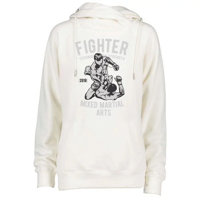 Mma Mixed Martial Art Fighter Gift Womens Funnel Neck Pullover Hood