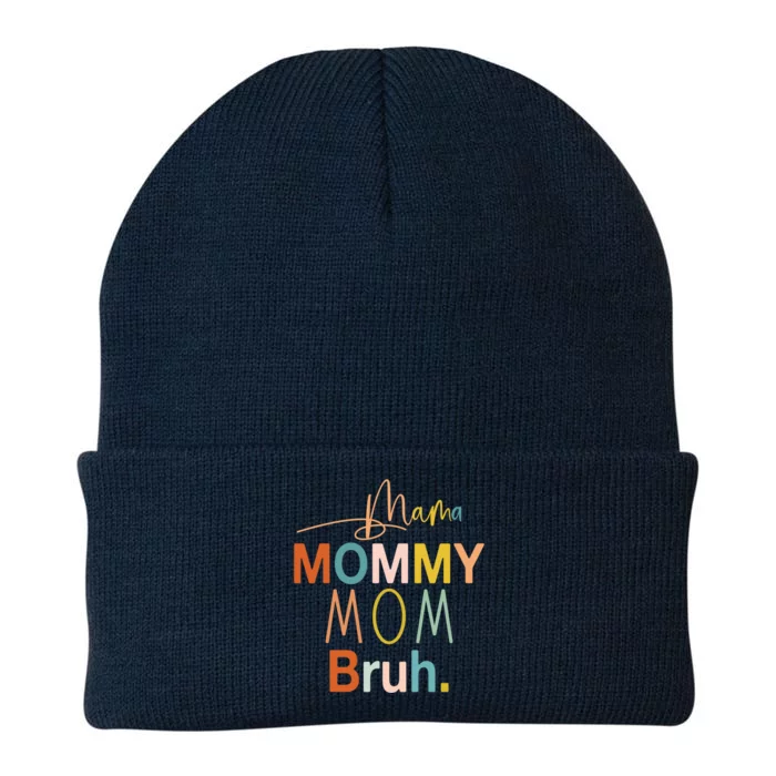 Mama Mommy Mom Bruh Mommy And Me Funny Boy Mom Life Sweatshirt Knit Cap Winter Beanie