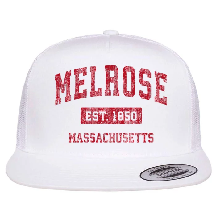 Melrose Massachusetts Ma Vintage Sports Flat Bill Trucker Hat