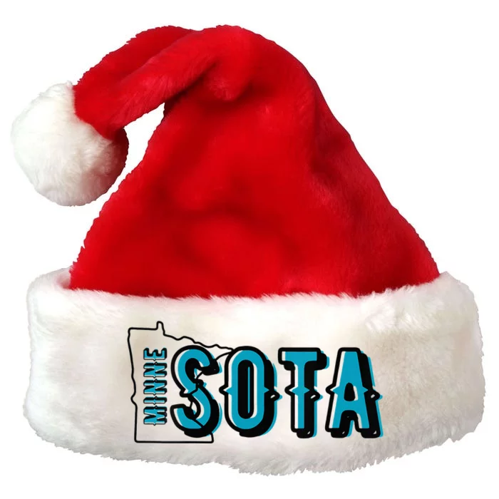 Minnesota Map MN Outline Minne Sota Premium Christmas Santa Hat