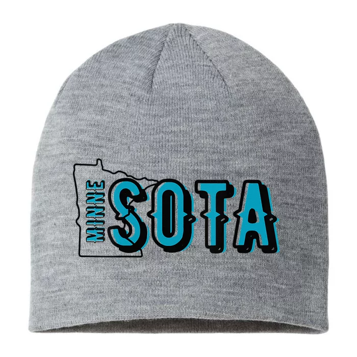 Minnesota Map MN Outline Minne Sota 8 1/2in Sustainable Knit Beanie