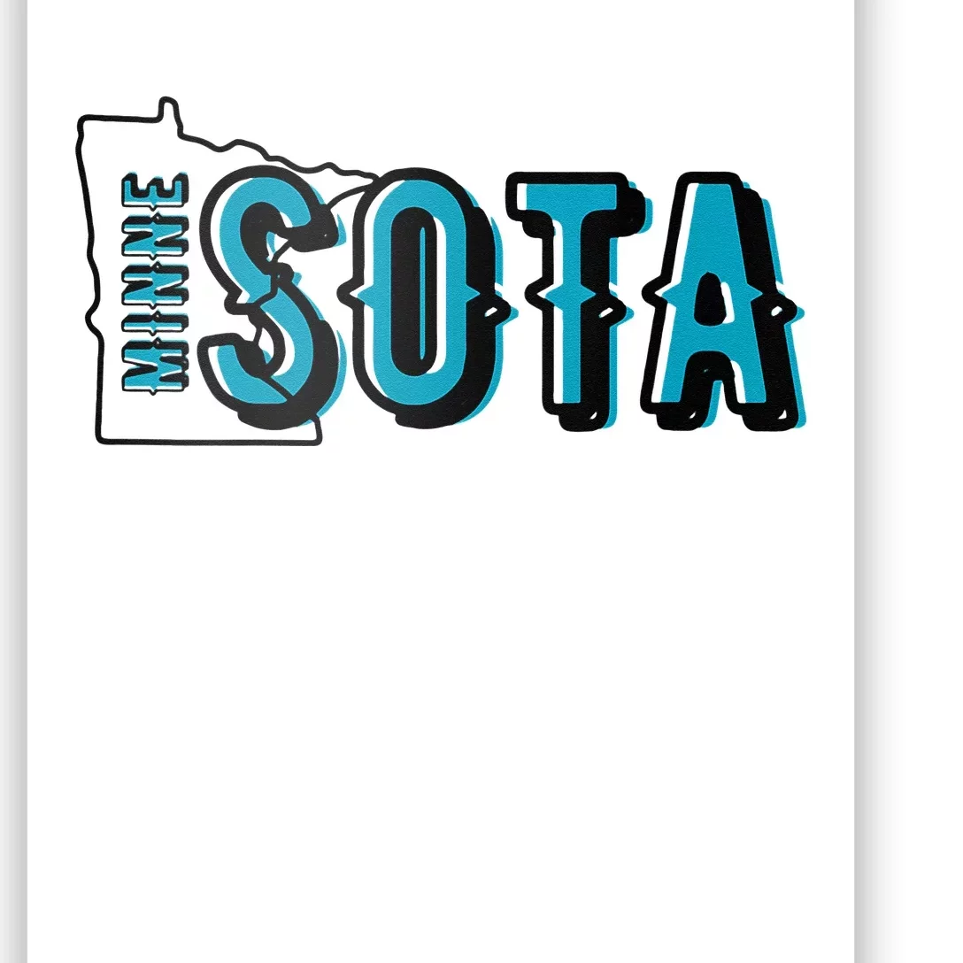 Minnesota Map MN Outline Minne Sota Poster