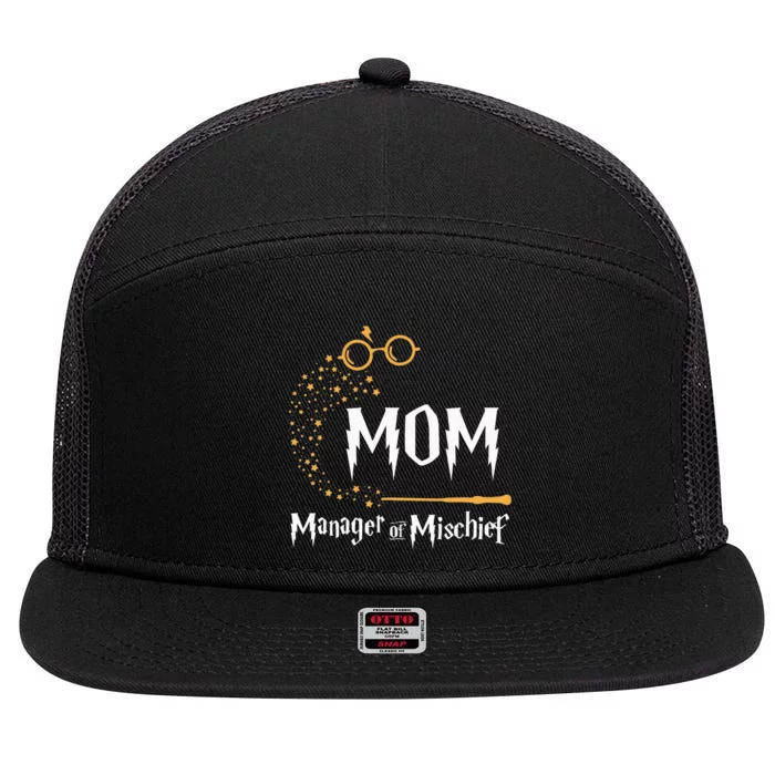 Magical Mom Manager of Mischief Mother's Day 7 Panel Mesh Trucker Snapback Hat