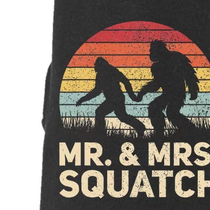 Matching Mr & Mrs Outfit Husband Wife Funny Wedding Bigfoot Doggie 3-End Fleece Hoodie