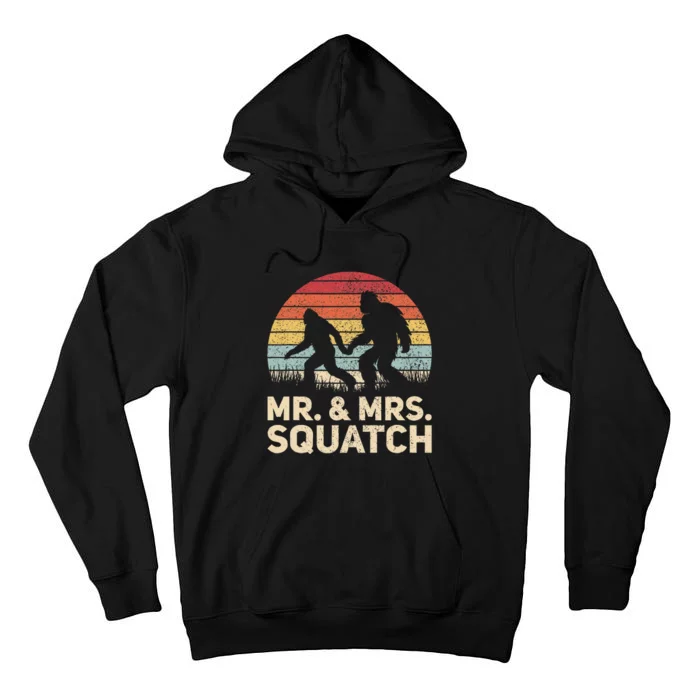 Matching Mr & Mrs Outfit Husband Wife Funny Wedding Bigfoot Tall Hoodie