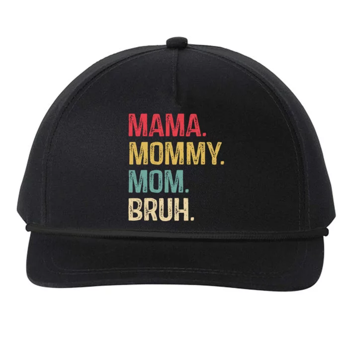 Mama Mommy Mom Bruh Mommy Funny Vintage Gift Snapback Five-Panel Rope Hat