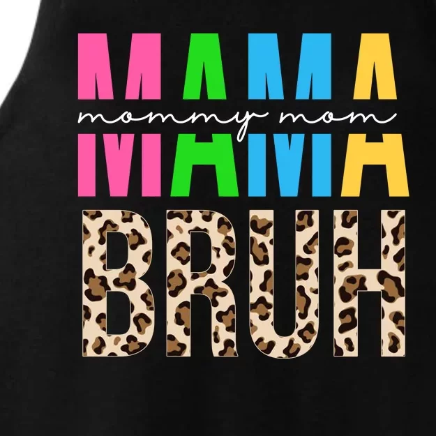 Mama Mommy Mom Bruh Cheetah Print Ladies Tri-Blend Wicking Tank