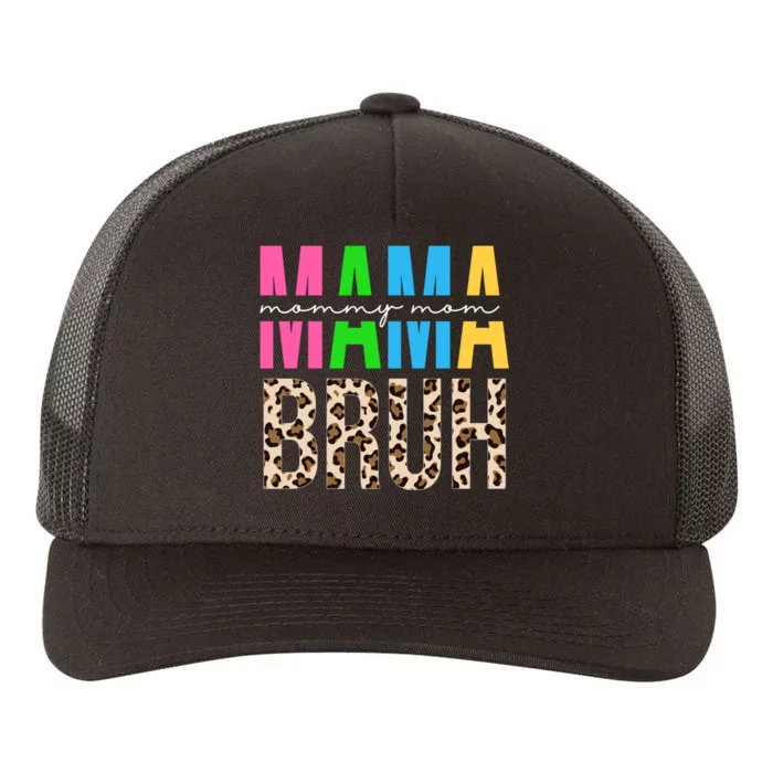 Mama Mommy Mom Bruh Cheetah Print Yupoong Adult 5-Panel Trucker Hat