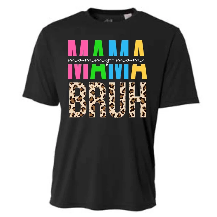 Mama Mommy Mom Bruh Cheetah Print Cooling Performance Crew T-Shirt