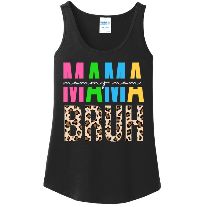 Mama Mommy Mom Bruh Cheetah Print Ladies Essential Tank