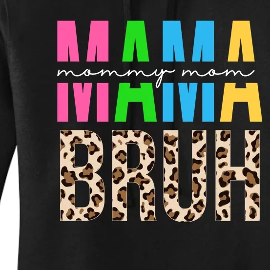 Mama Mommy Mom Bruh Cheetah Print Women's Pullover Hoodie