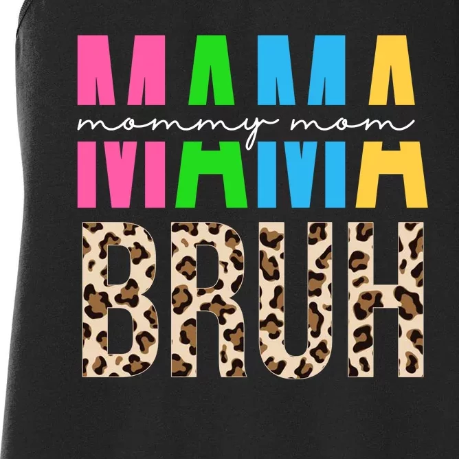 Mama Mommy Mom Bruh Cheetah Print Women's Racerback Tank