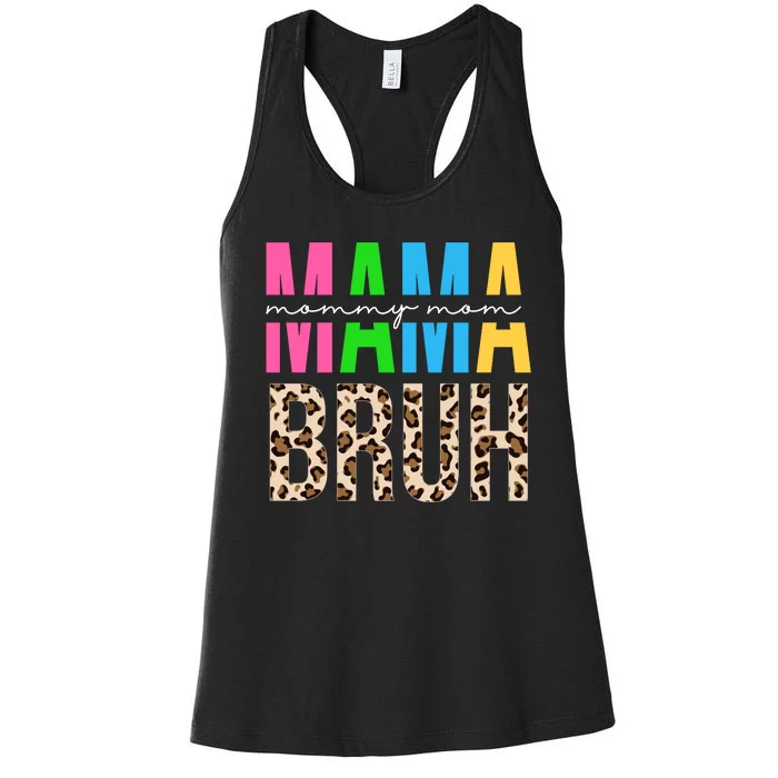 Mama Mommy Mom Bruh Cheetah Print Women's Racerback Tank