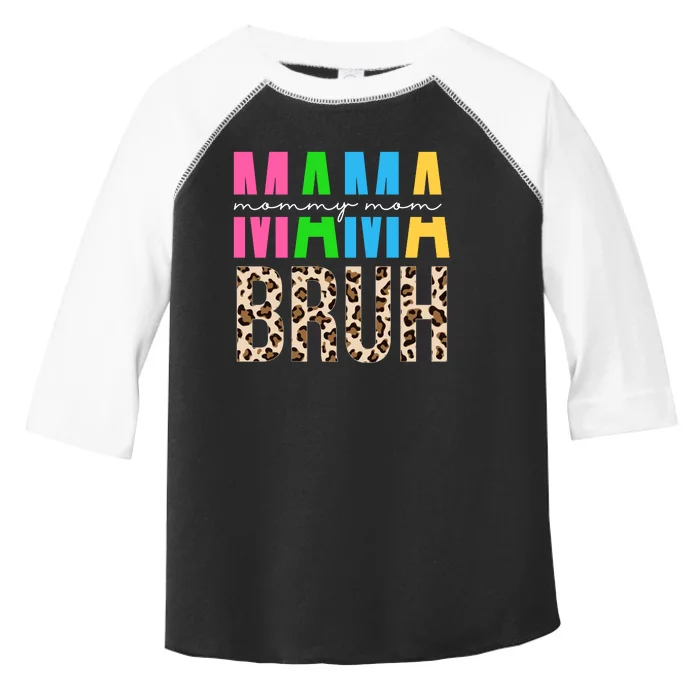 Mama Mommy Mom Bruh Cheetah Print Toddler Fine Jersey T-Shirt