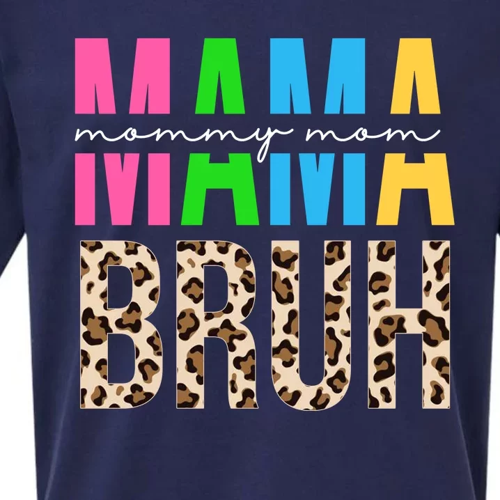 Mama Mommy Mom Bruh Cheetah Print Sueded Cloud Jersey T-Shirt