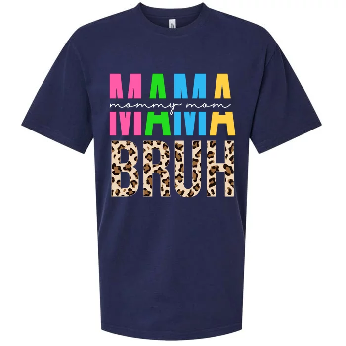 Mama Mommy Mom Bruh Cheetah Print Sueded Cloud Jersey T-Shirt