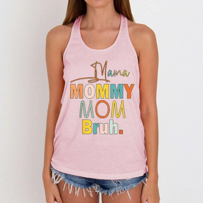 Mama Mommy Mom Bruh Mommy And Me Funny Bboy Mom Life Cute Women's Knotted Racerback Tank