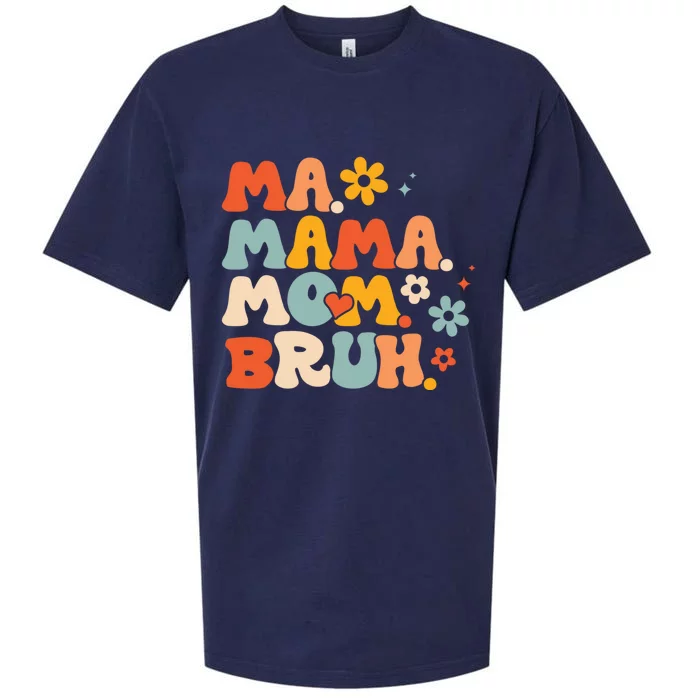 Ma Mama Mom Bruh Vintage Retro Sueded Cloud Jersey T-Shirt