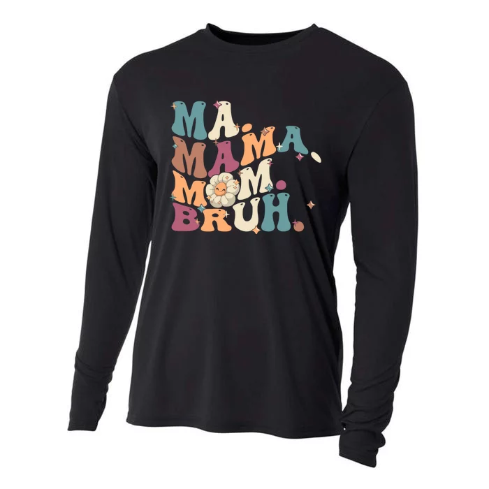 Ma Mama Mom Bruh Vintage Retro Cooling Performance Long Sleeve Crew