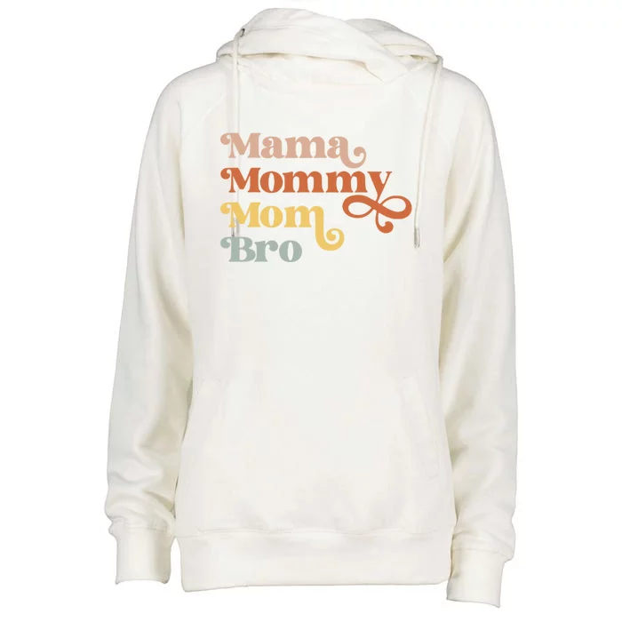 Mama Mommy Mom Bro Retro Vintage Funny Family Gift Womens Funnel Neck Pullover Hood