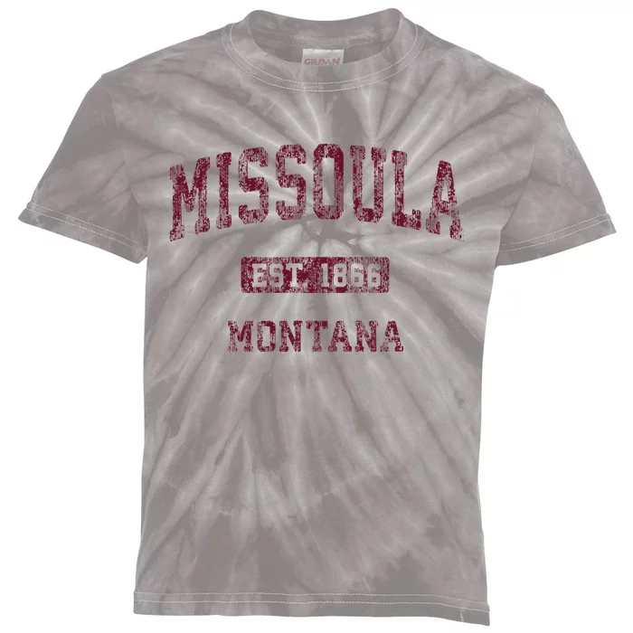 Missoula Montana Mt Vintage Athletic Sports Design Kids Tie-Dye T-Shirt