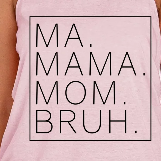 Ma Mama Mom Bruh Funny Mom Saying Cute Mom Mommy Gift Women's Knotted Racerback Tank