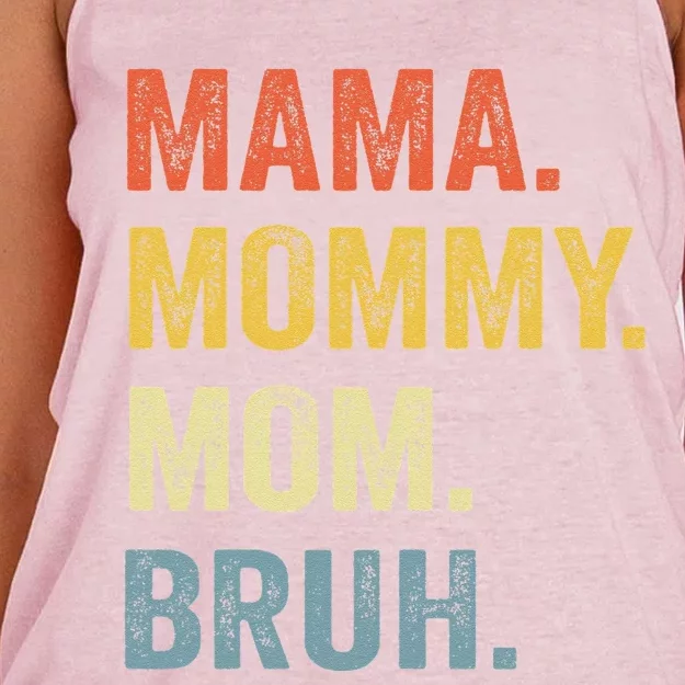 Mama Mommy Mom Bruh Mommy And Me Funny Bboy Mom Life Women's Knotted Racerback Tank