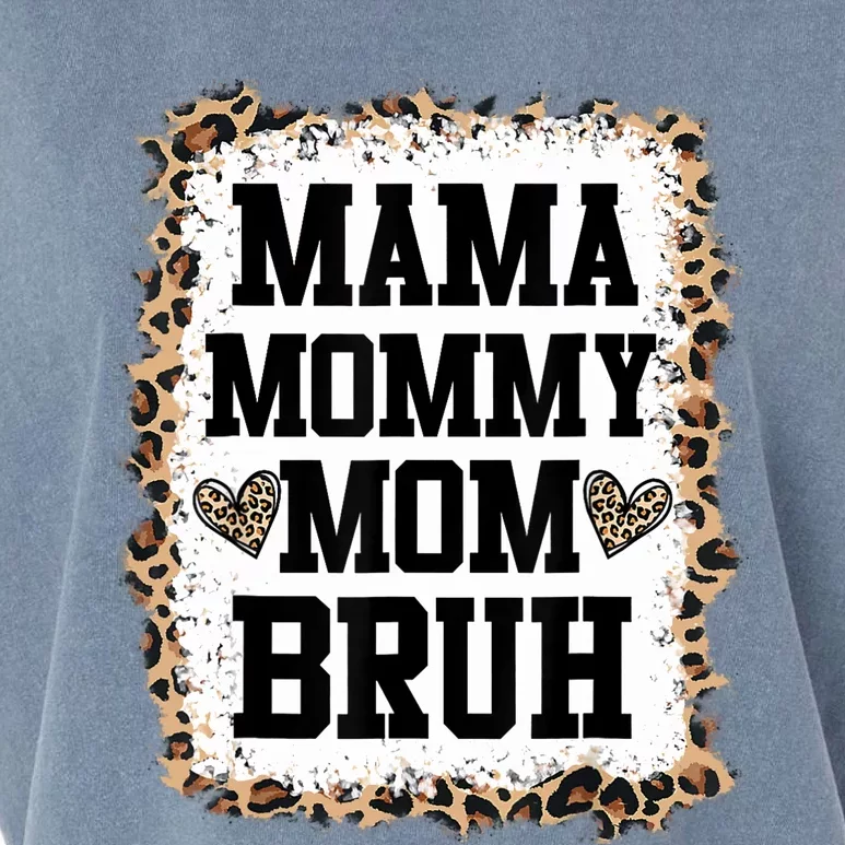 Mama Mommy Mom Bruh Bleached Leopard Mother Day Garment-Dyed Women's Muscle Tee